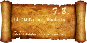 Tóthfalusi Beatrix névjegykártya
